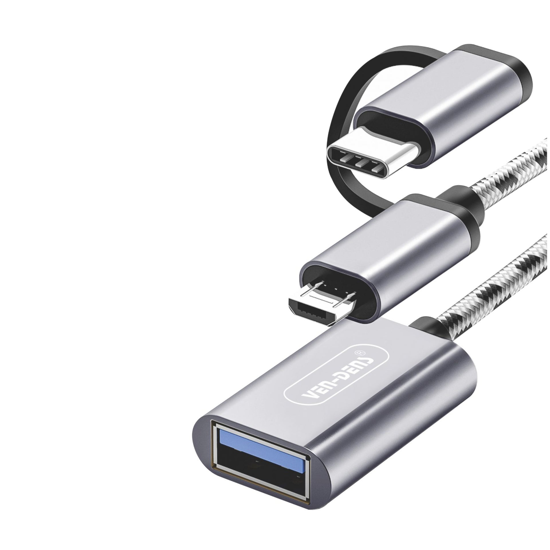 Ven-Dens 2 In 1 USB C + Micro to USB Connecter OTG Adaptor